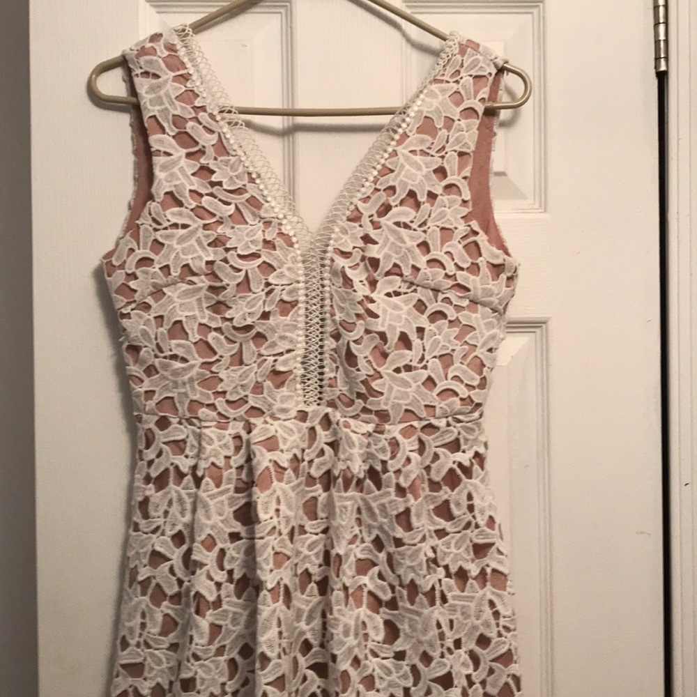 White and nude dress
